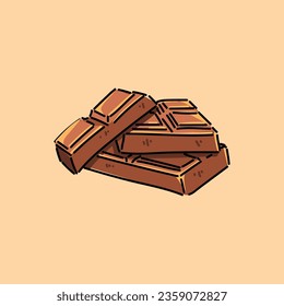 Barra de Choco pieza aislada del icono del clipart de chocolate de Suiza. Vector de leche de chocolate cuadrado bar deliciosa alimentación. Postre dulce, bloques de confitería de cacao diseño de bocadillos de comida