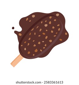 Choco Bar, Summer Flat Vector Illustration. Isolated