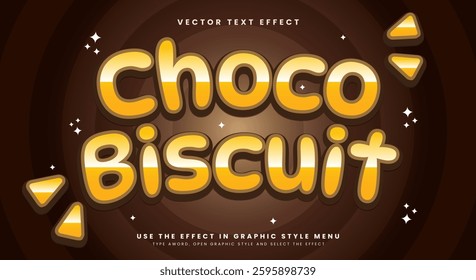 Choco Biscuit Snack Style Editable Text effect Template
