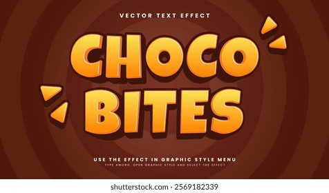 Choco Bites Editable Text Effect Template with Cartoon Style