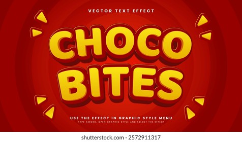 Choco Bites Snack Style Editable Text effect Template Suitable for crunchy food