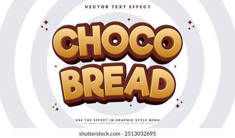 Choco Brot bearbeitbare Texteffekt Vorlage 3D Cartoon Stil