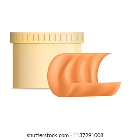 Choco butter jar mockup. Realistic illustration of choco butter jar vector mockup for web design isolated on white background