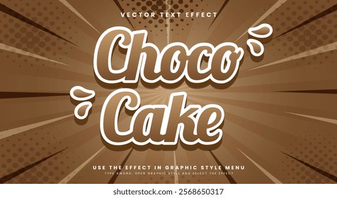 Choco Cake Editable Text Effect Template Suitable for Bakery Style