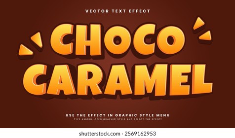 Choco Caramel Editable Text effect Template Suitable for Sweet food Products