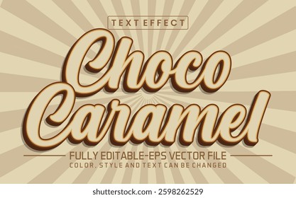 Choco caramel font Text effect editable	