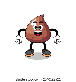choco chip cartoon with surprised gesture , character design