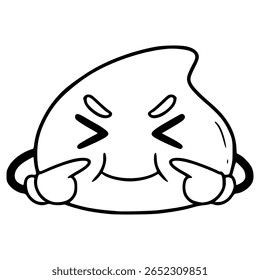 vetor isolado do contorno da ilustração de caracteres do chip choco