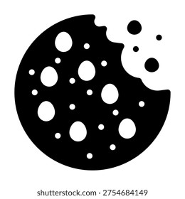 Choco chip icon solid style transparent
