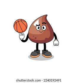 choco chip illustration as a basketball player , character design