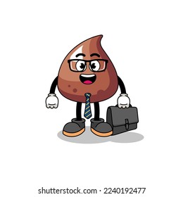 choco chip mascot as a businessman , character design