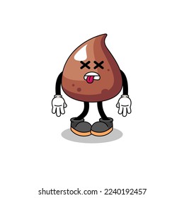 choco chip mascot illustration is dead , character design