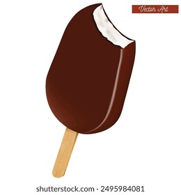 choco chip milk chocolate choco bar ice cream summer dessert realistic vector