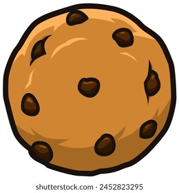 choco chips cookies cartoon sticker illustration
