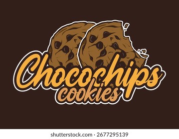 Choco chips Galletas Vector Diseño de Dibujo