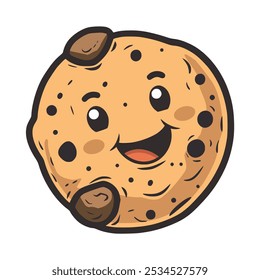 choco chips bonitinho personagem de desenho animado vetor ilustração modelo design