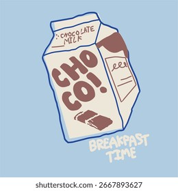 choco choclate com leite desenhado à mão ilustração vetor gráfico