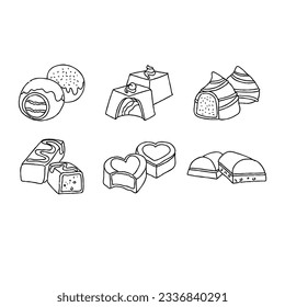 choco and chocolate hand drawn doodle illustrations vector set