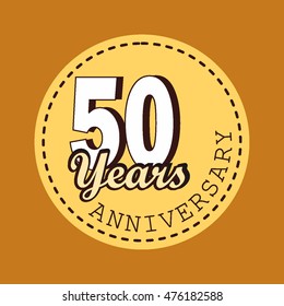 choco circle in choco square fiftieth years anniversary logo vector