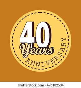 choco circle in choco square fortieth years anniversary logo vector