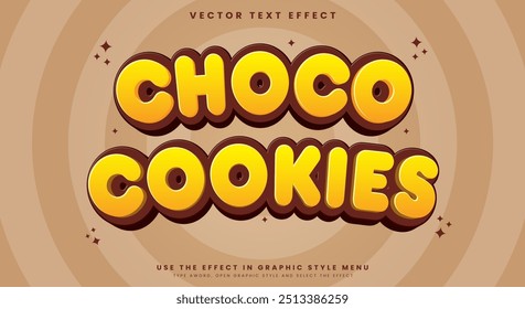 Choco Cookies Editable Text Effect Template Suitable for Sweet food Products