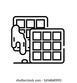 Choco-Cookies-Zeilensymbol, Concept-Zeichen, Umriss-Vektorillustration-Illustration, Linearsymbol.