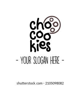 Choco cookies logo design. Simple design template.