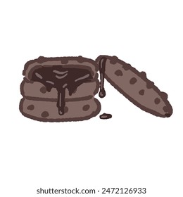 choco cookies vector icon on white background