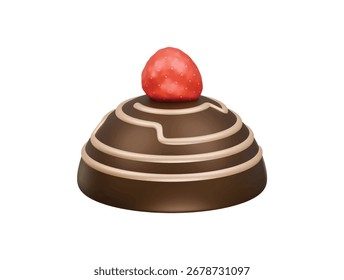 choco cute cake icon 3d illustration render