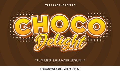 Choco Delight editable text effect template Suitable for Tasty Style