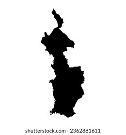 Mapa del departamento de Choco, división administrativa de Colombia.