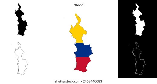 Conjunto de mapas esquemáticos del departamento de Chocó