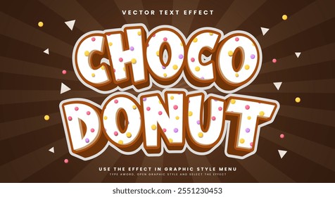 Choco Donut 3D Cartoon Style editable text effect Template