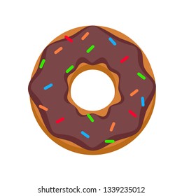 Choco donut icon. Flat illustration of choco donut vector icon for web design