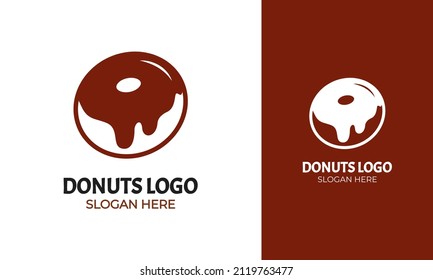 Choco donuts logo design. With simple style for cafe shop 