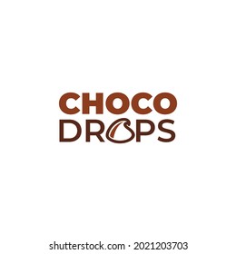 Choco descarta la plantilla del logotipo. Idea del logo del chocolate. Símbolo de chip Choco.