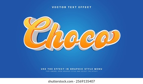 Choco editable text effect template Suitable for Tasty food Products