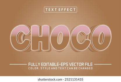 Efeito de Texto da fonte Choco editável	