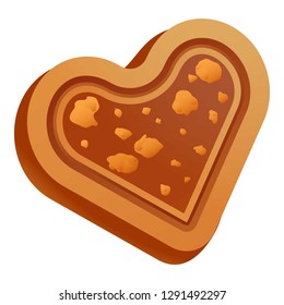 Choco heart biscuit icon. Cartoon of choco heart biscuit vector icon for web design isolated on white background