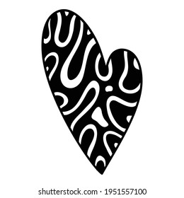 Choco heart icon. Hand drawn and outline illustration of Choco heart vector icon for web design