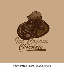 choco ice cream design logo vector
