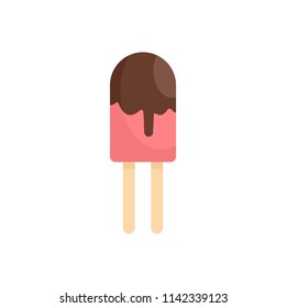 Choco ice cream icon. Flat illustration of choco ice cream vector icon for web isolated on white