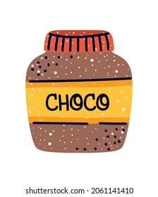 diseño de tarro de choco sobre blanco