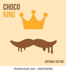 Choco King - Chocolate Moustache With Crown 