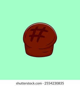 Choco Loaf Cartoon Vector Illustration. Food Object Concept. Flat Cartoon Outline Style.
