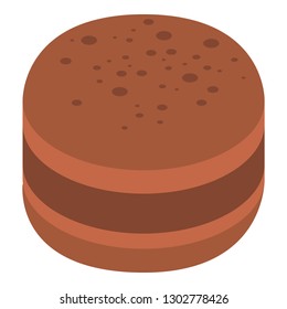 Choco macaroon icon. Isometric of choco macaroon vector icon for web design isolated on white background