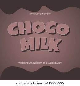 choco milk 3d editable text effect
