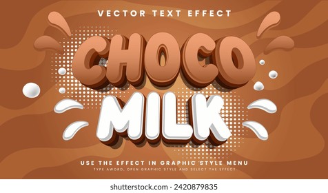 Choco Milk editable text effect Template with chocolate background