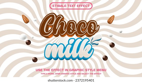 Efecto de estilo de texto modificable de la Leche de Choco