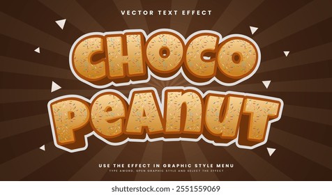 Choco Amendoim 3d efeito de texto editável Modelo com estilo Rosca